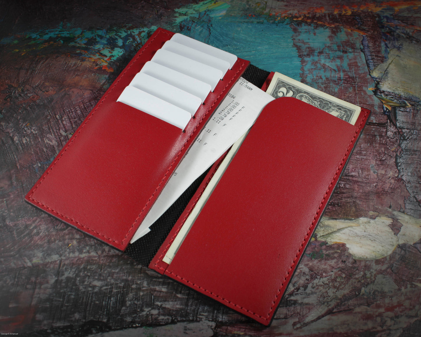 Beuatifully Executed Womens Tall Wallet in Vibrant Red Leather