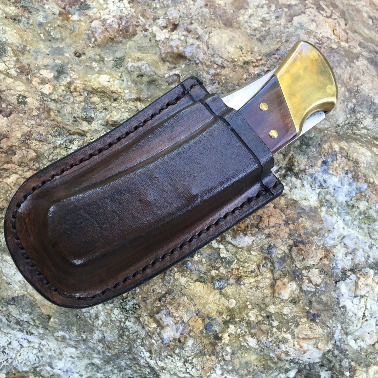 Leather Friction Sheath for Buck 110 Folding Knife to w/o knife
